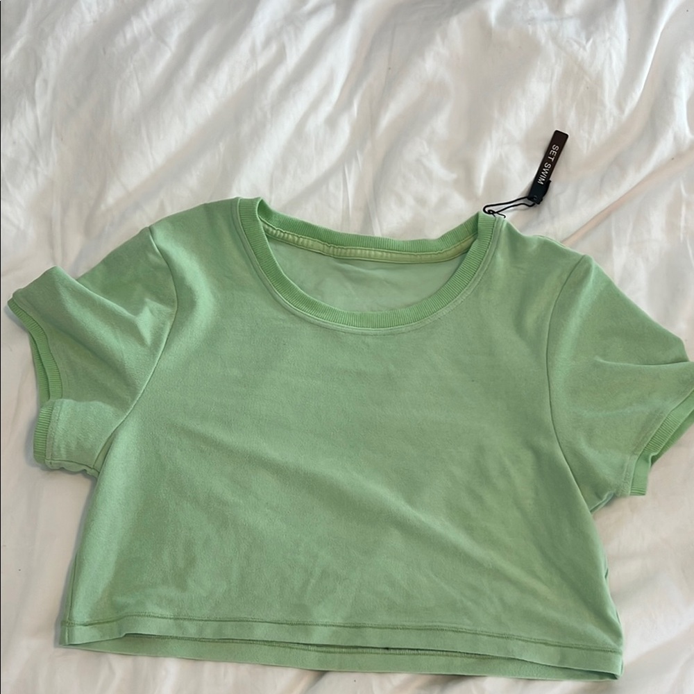 SET Active Green Crop Top